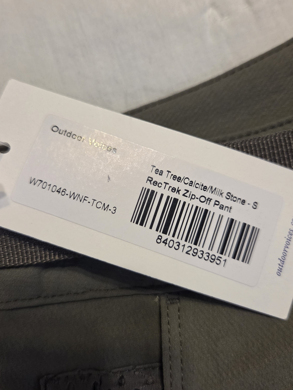 NWT Outdoor Voices Zip-Off RecTrek Pants S - Picture 7 of 10